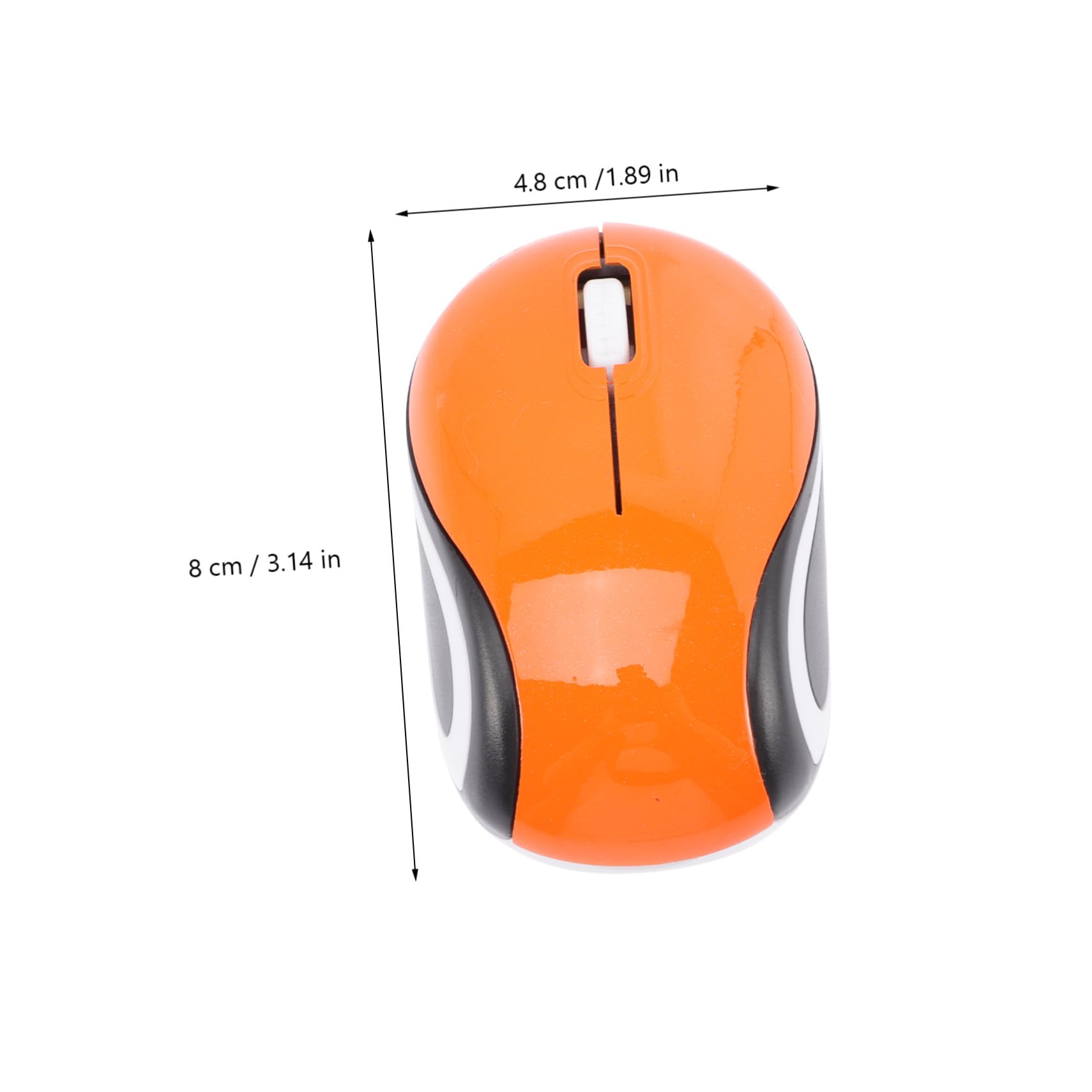 Mouse Wireless Piccolo Ricaricabile con Ricevitore Usb, Design Ergonomico in Abs, per Ufficio e Custodia Computer, Colore Arancia