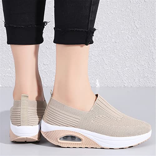 EnllerviiD Women Nurse Sneakers Platform Sneakers Air Cushion Walking Wedge Sneaker Food Service Shoes Ladies Toning Rocker Shoes3