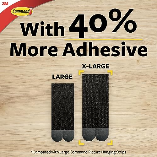 Image of Command Picture Hanging Strips [Removable]: X-Large [4 Strip Sets] (Black) / Large Size / 4 Strip Sets
