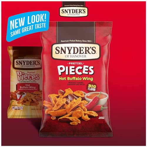 Image of Snyder's of Hanover Pretzel Pieces, Hot Buffalo Wing, 2.25 Oz Pack of 12 bundled by SUPERDEALS with mystery gift in every order