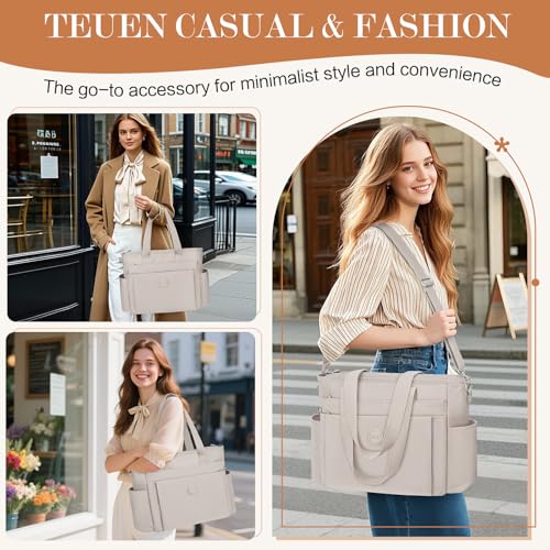 TEUEN Handtasche Damen Mittelgroß, Leichte Henkeltaschen Nylon Tote Bag mit Reißverschluss Damen-Umhängetasche Shopper Crossbody Schultertaschen für Arbeit Reisen Büro Einkaufen Schule