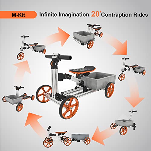 Image of MERITLINE Modular Ride On Toys, Kit 20 in 1 Balance Bike No Pedal Toys for 1 to 6 Years Construction Construction Kit Boys Girls Sit /Stand Scooter Most Popular M Kit (Non Electric)