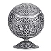 Produktbild Akozon Runde Ball Vintage Kunst Handwerk Metall Runde Kugel gestempelt Muster Geschenk Dekoration Retro Kreative Zinklegierung Ball mit Abdeckung Ruß Mode Kreative Hause Asch(Silber)