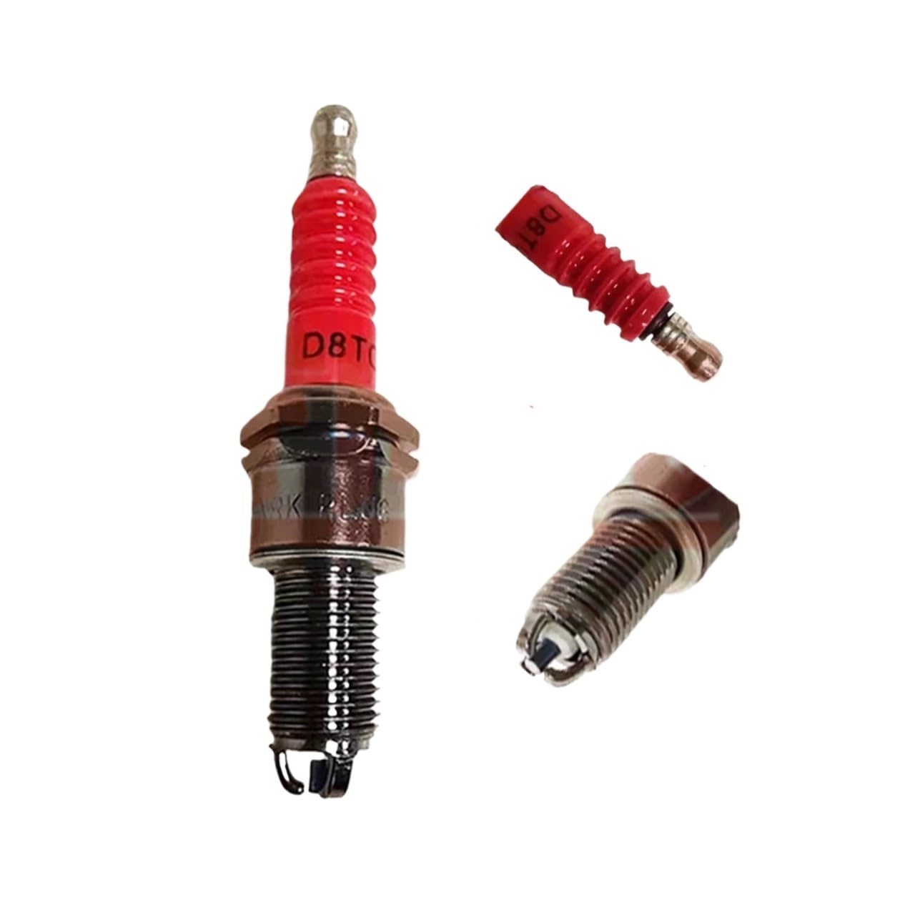 Candela For Moto Super D8TC 3 Elettrodi 1/2/3/4 Pezzi | Candela moto 125cc D8TJC for DR8EA D8EA DR8EIX DPR8EA-9 DPR8EIX-9 IX24 X24ESR-U HG22(2 PCS)