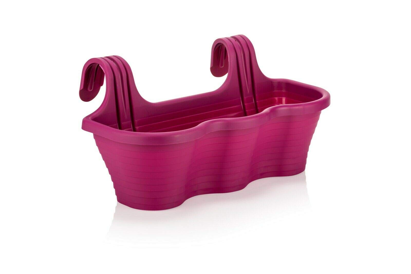 Tamersgifts Cherry Hanging Planter Plant Pots Trough Garden Fence Balcony Railing Flower Pot (Cherry) Large