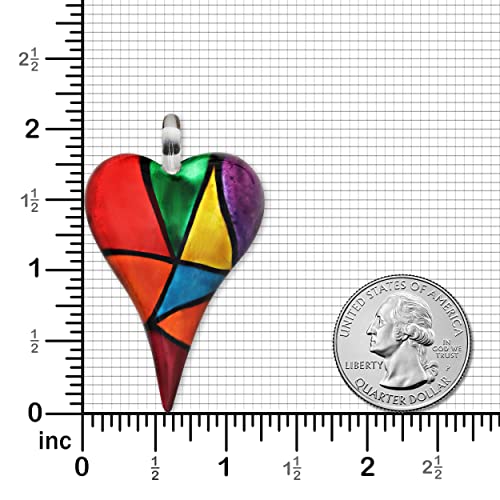 Chuvora NE0321MUL-CHUVNUENG Glass Heart Necklace For Women - Mosaic Glass Heart Pendant Necklace thumb #2
