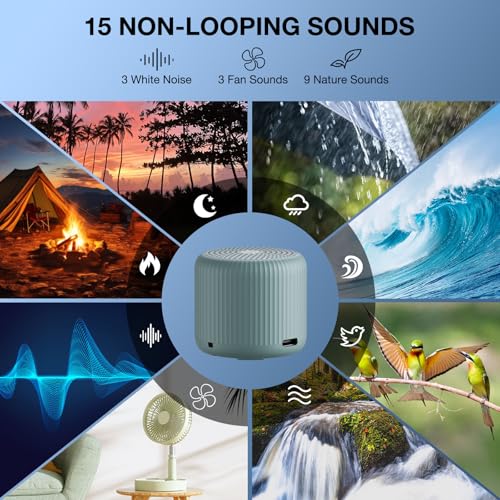 Image of White Noise Machine Baby Portable Sound Machine,LEICEX Travel Sound Machine,15 Non-Looping Sound Timer and Memory Play, Mini White Noise Machine for Sleeping Office Travel (Slate)