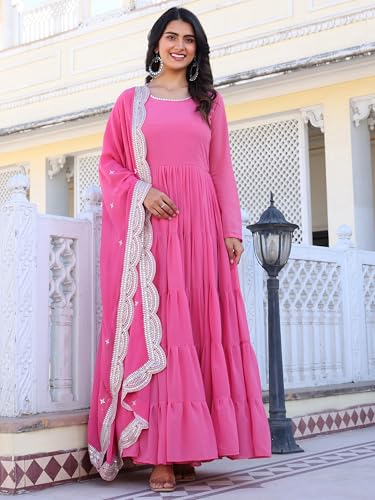 Image of Wedani Georgette Sequins Work Anarkali Kurta Set for Women