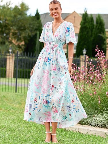 Image of Flessibili Womens Summer Floral Maxi Dress Wedding Guest Party Long Dresses 2026