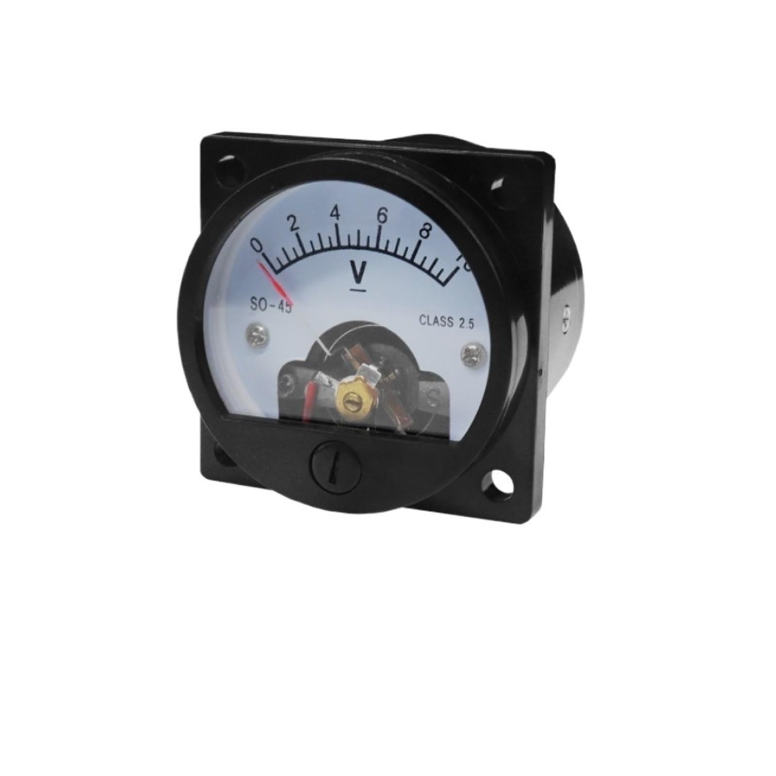 Square45*45mm DC 10V 15V 20V 25V 30V 50V 100V SO45-V Pointer Type Voltage Analog Meter(250V)