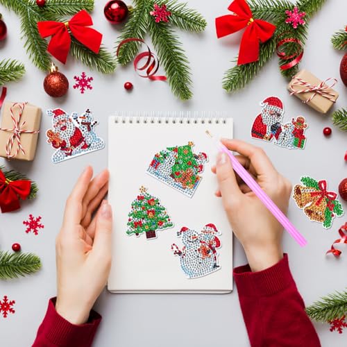 Kit de 6 imanes decorativos navideños para refrigerador miniatura 5