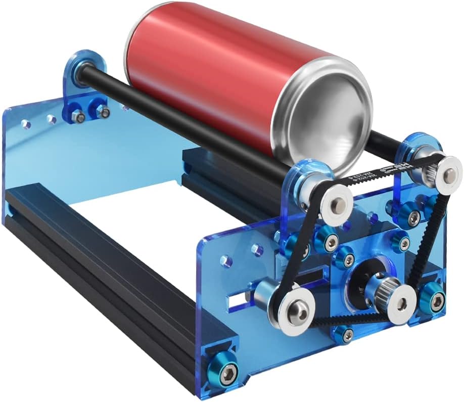 Twotrees Rotary Roller Y Axis Rotary Roller Engraving Module for Engraving Cylindrical Items, 360° Rotating Engraving, Compatible with Most Engraver