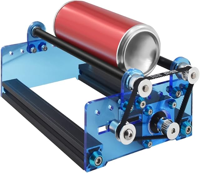 Twotrees Rotary Roller Y Axis Rotary Roller Engraving Module for Engraving Cylindrical Items, 360° Rotating Engraving, Compatible with Most Engraver
