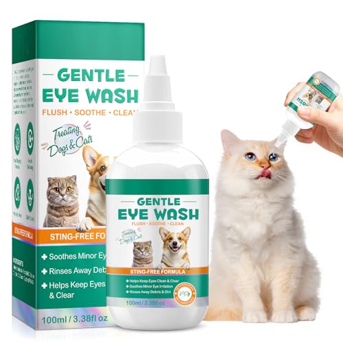 LIXINGLY Pet Eye Drops for Dogs and Cats Eye Drops for Dog Cat Antibacterial for Infection Dry Itchy Irritated Gunky & Tear Stain Eyes Pet Tear Stain Cleaner 100ML