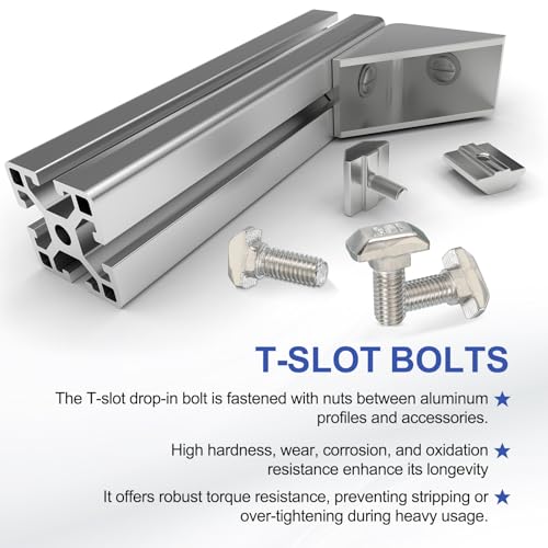 PATIKIL M8 x 18 mm Gewindet-Nutenbolzen, 20 Stück Drop-in-Bolzen Hammerkopf T-Bolzen Standard 8,5 mm Schiebeschraubenstift für 45er Aluminium-Extrusionsprofil, Silber