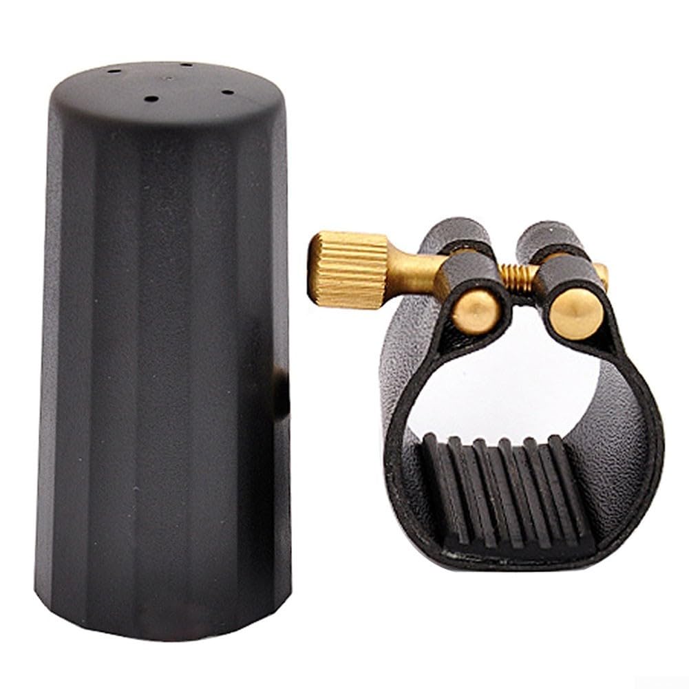 Ligature Sax, Embouchure de saxophone ténor, ligature en cuir avec capuchon, ligature d'embouchure de clarinette en cuir synthétique (pour ténor)