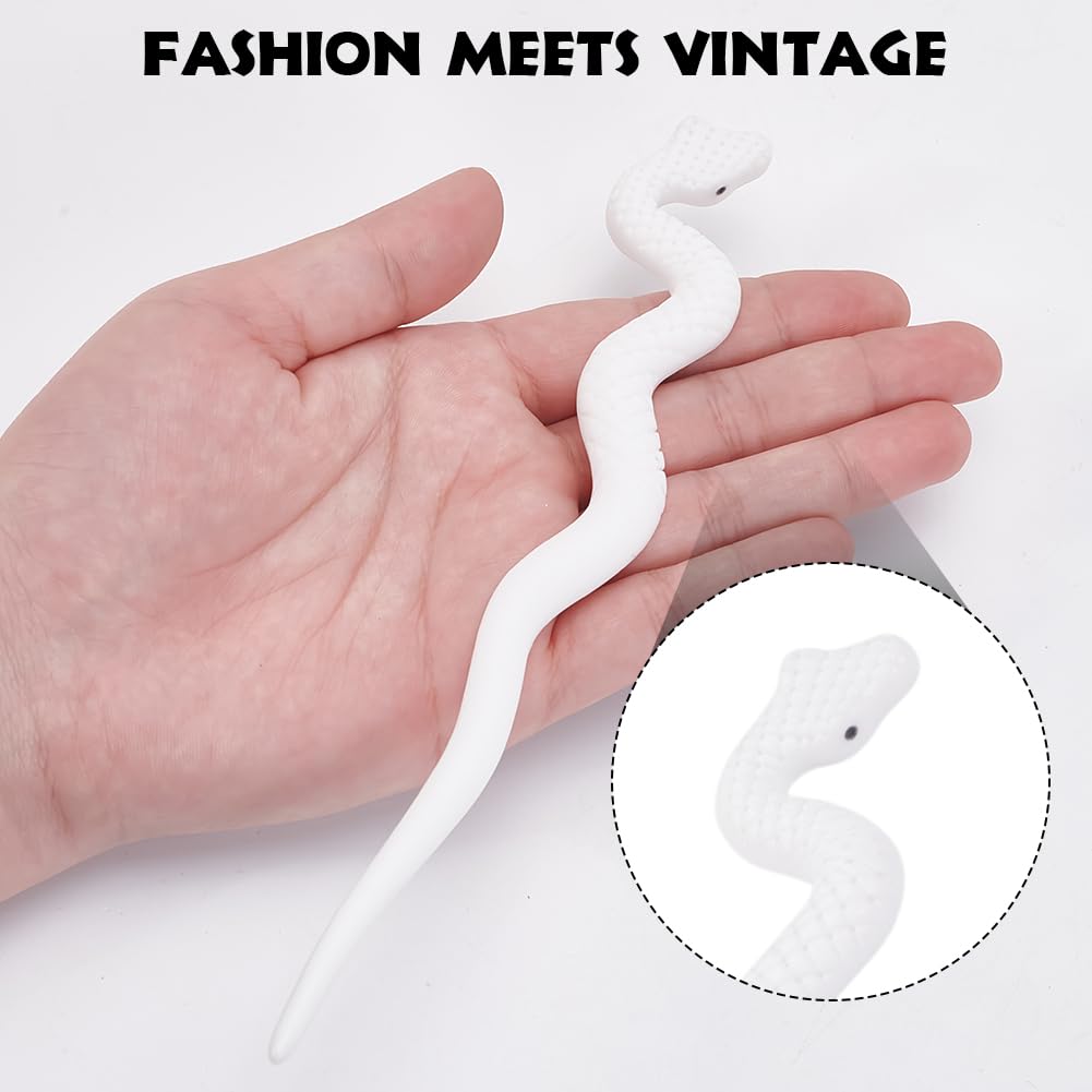 Amazon.com : WEBEEDY 2 PCS White Snake Hair Stick Plastic Snake