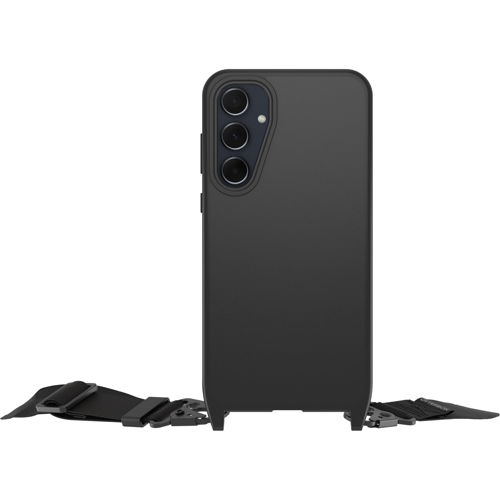 OtterBox Cover React Lanyard per Samsung Galaxy A35 5G, resistente a shock con cordino a collana, adattabile e intercambiabile, testata a norme MIL STD 810G, Nero, Senza Retail Package