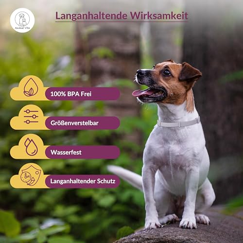 Animal Vita® Premium Zeckenhalsband für kleine Hunde - Zuverlässiger Schutz vor Zecken [wasserdicht und größenverstellbar] bis zu 8 Monate Zeckenschutz für Hunde