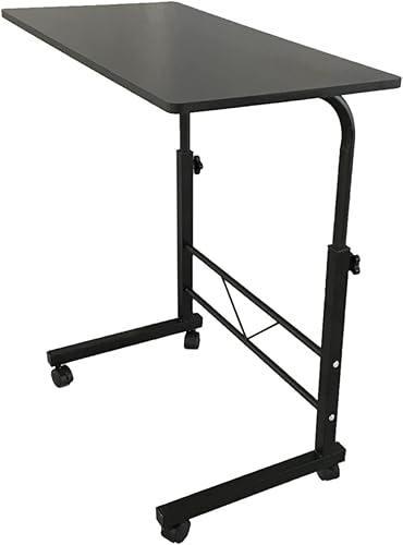 Miniatura 14 de Mesa auxiliar de sofá con ruedas de altura ajustable de 27.56 a 37.8 pulgadas, mesa de café rodante, mesa de sofá deslizable debajo, soporte Negro;