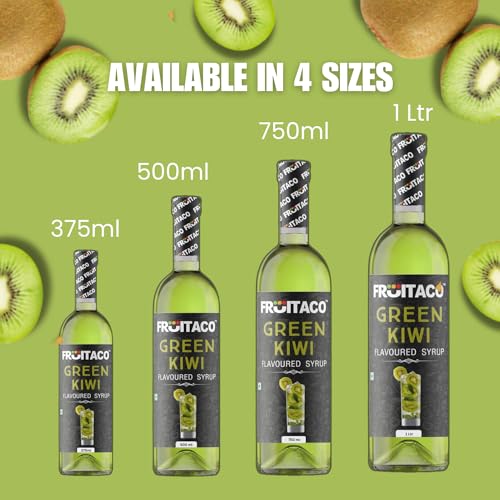 Image of Fruitaco Kiwi Syrup, 750ml Bottle | Non Alcoholic | Suitable for Cocktails, Mocktail, Drinks, Juices, Beverages and More | Non Alchoholic Mix