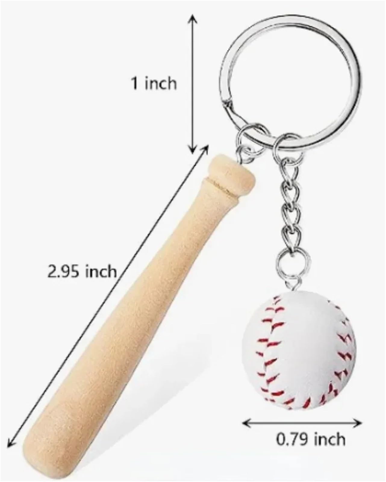 Brelok do softballu 50 szt. Mini drewniany brelok z piłką-nietoperzem(Yellow Ball)