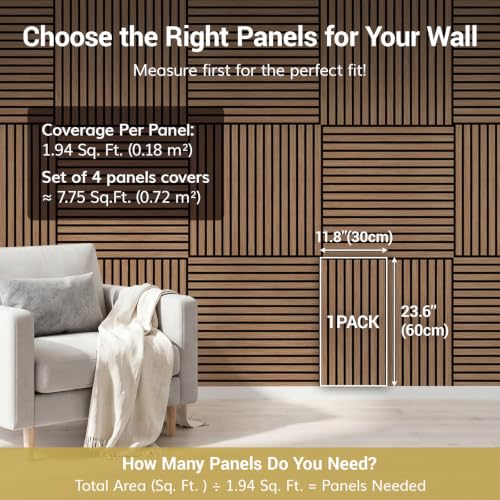 Image of TONOR Wood Wall Panels for Interior Wall Decor-4 Pack 23.6 inch x 11.8 inch