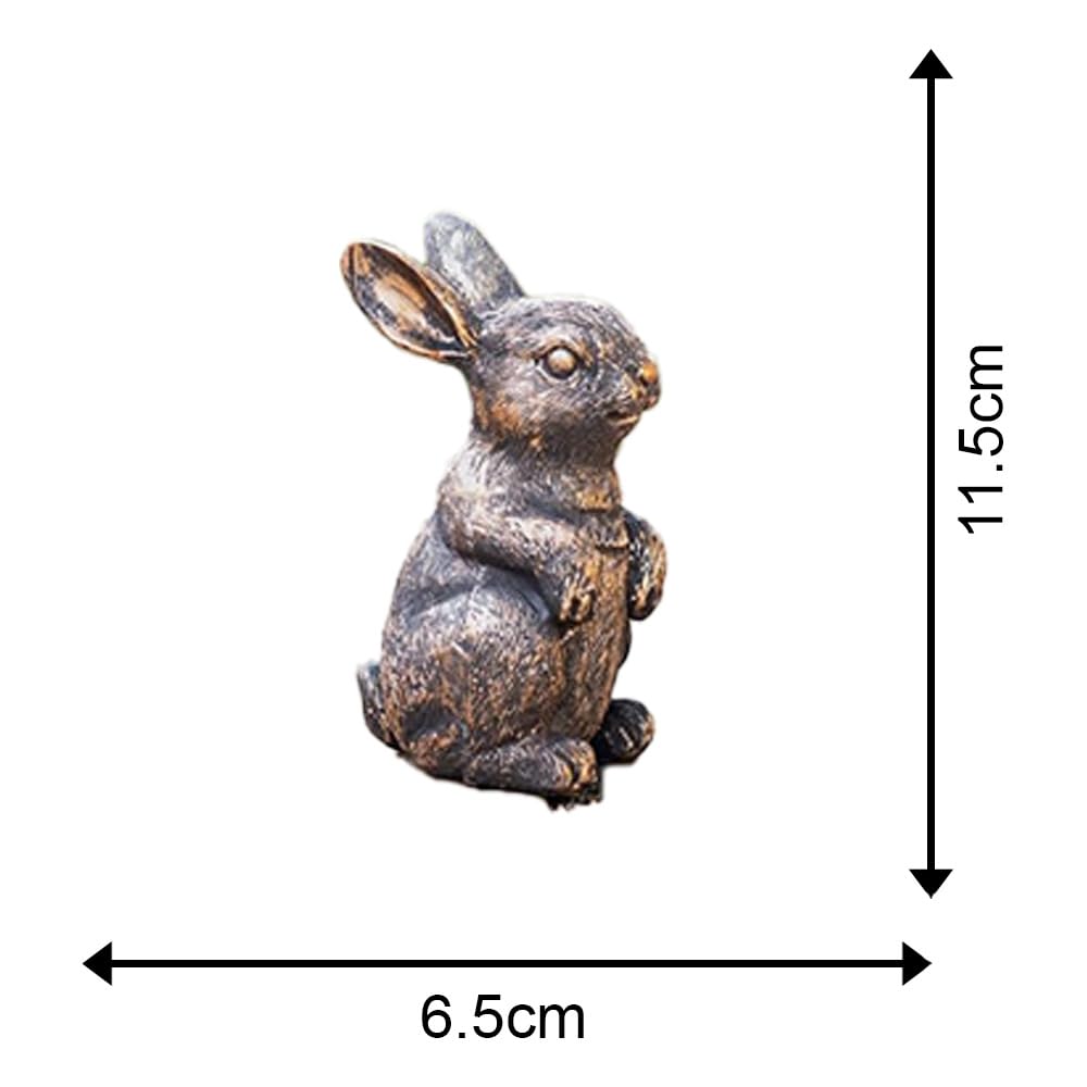 Garden Mile Set of 4 Resin Rabbit Ornaments Rabbit Family Novelty Garden Home Bronze Effect Outdoor Indoor Decoration for Home Patio Decking Pondside Standing Weatherproof - Image 3