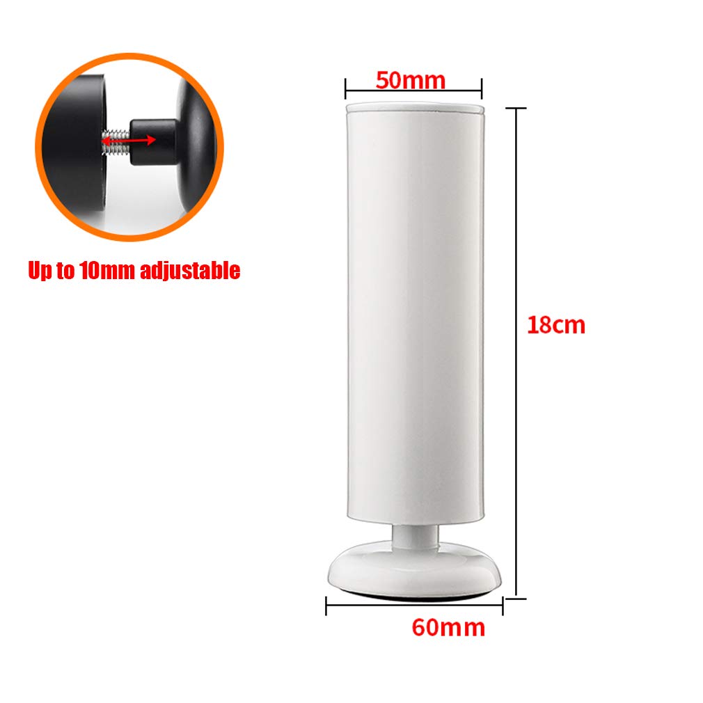 Nogi Meblowe Stopki Meblowe Gumowe Nóżki Regulowane Nogi Meblowe Ze Stali Nierdzewnej 6Cm/8Cm/10Cm/12Cm/15Cm/18Cm/20Cm/25Cm Nogi Do Stolika Kawowego Nogi Sofy (Białe 18Cm)..