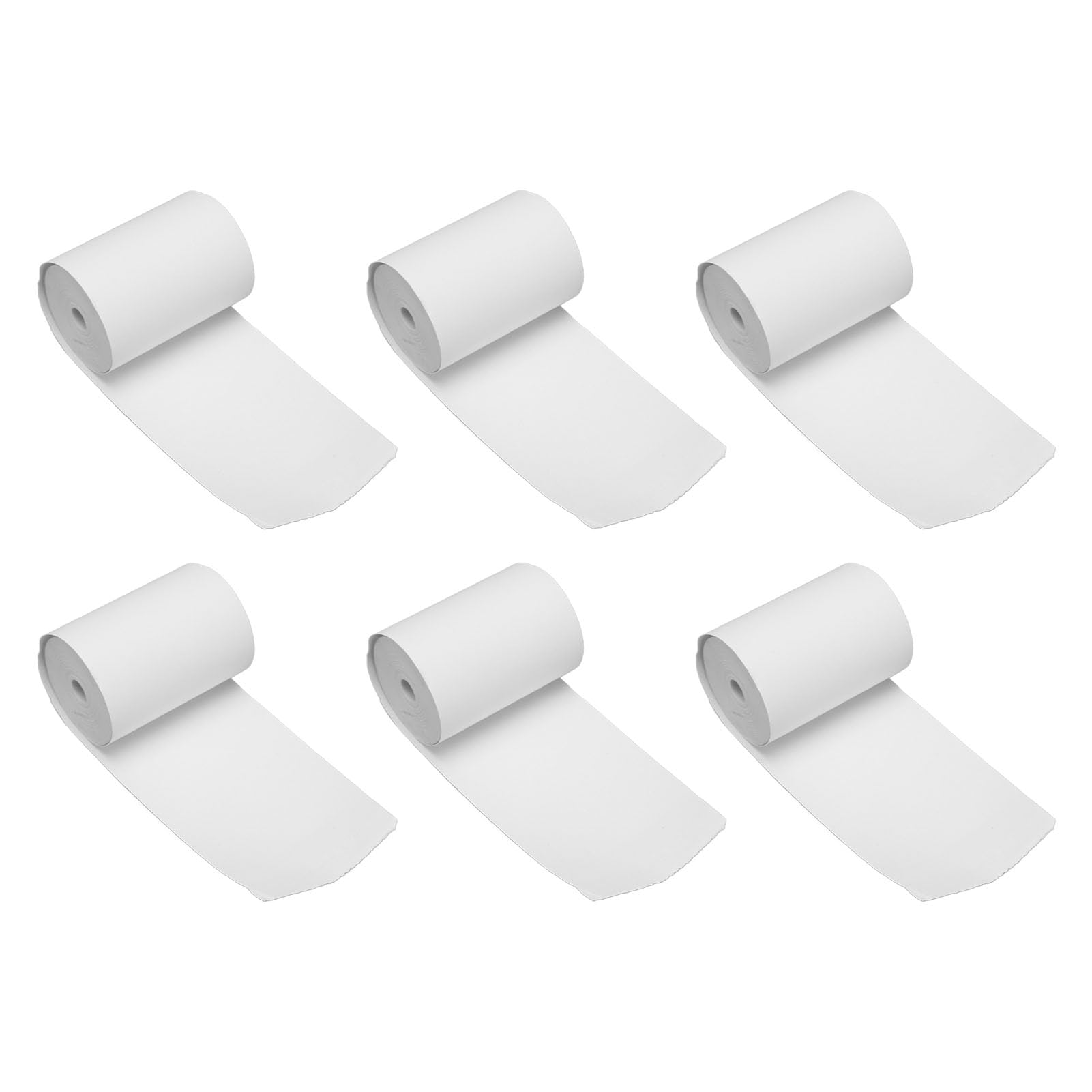 Fdit Rolki Papieru Termicznego Termiczny Papier pokwitowań Termiczny Papier do Drukarek 50 Rolek o Grubości 2,2 X 1,6 Cala Przezroczysty Druk do Drukarki pokwitowań Etykieta (Bez rdzenia rurowego)
