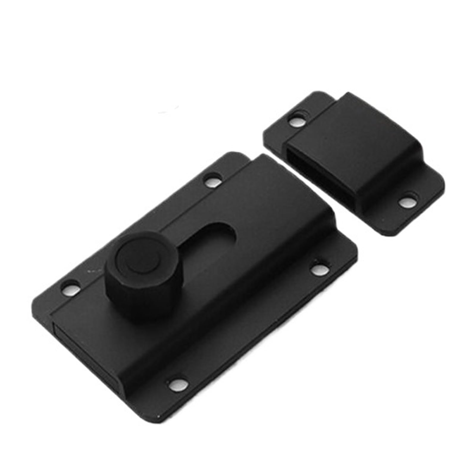 Gate Bolt Aluminum Alloy Door Latch Hardware Lock Buckle Anti-Theft Security Bolt(Black,80mm)