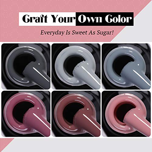 UR SUGAR UV Nagellack Set Shellac Set 6 Gelnägel Farben Nude Grau Farbgel für Gelnägel Rosa Gellack Nageldesign-Sets… – Bild 6