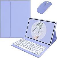 Vista 21 de Funda de teclado para Galaxy Tab S6 Lite de 10.4 pulgadas con teclado y mouse Bluetooth, cubierta de teclado desmontable de color caramelo, llave