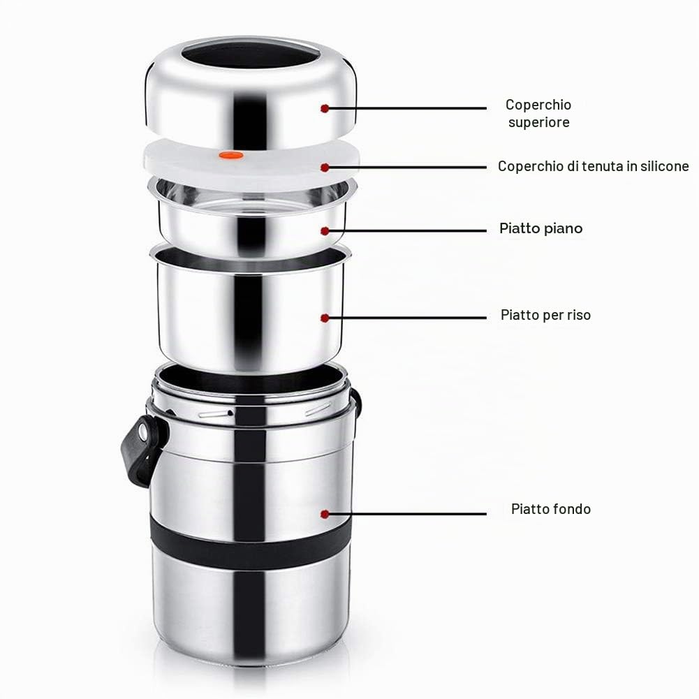 Ejoyous Contenitore Termico da 1,8L, Isolato per Alimenti Con Guarnizione in Silicone - Per Casa, Ufficio, Scuola - Contenitore per Il Pranzo in Acciaio Inox
