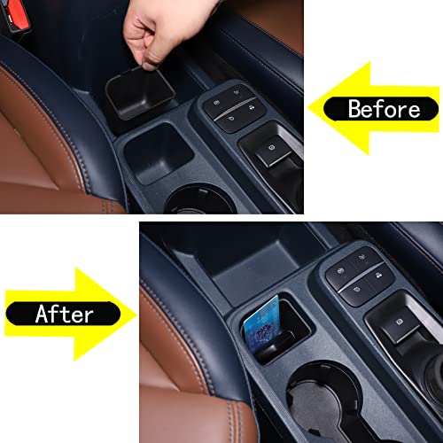 Aunginsy Car Cup Holder Rear Storage Slot Pad Compatible with Ford Maverick 2022 2023 Central Console Cup Holder Storage Box Organizer Tray Armrest Storage Secondary Container Insert TPE Accessories - Image 6
