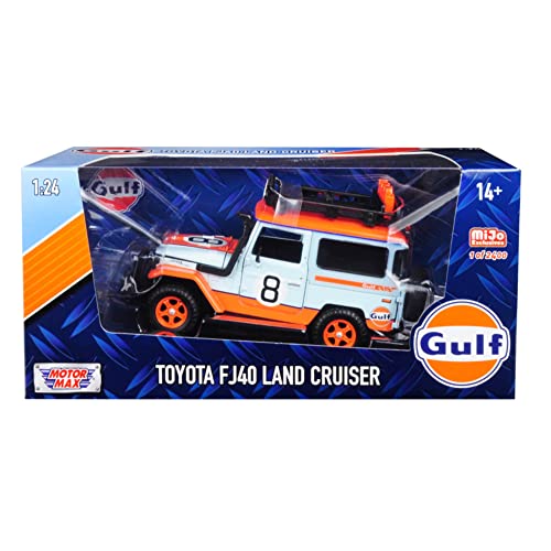 Motormax 1:24 Mijo Exclusive Toyota FJ 40 Land Cruiser Gulf Livery #8 Limited 2,400 pcs