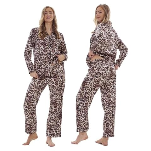 Keanu Ladies Satin Pyjamas Set with Long Sleeves Cover