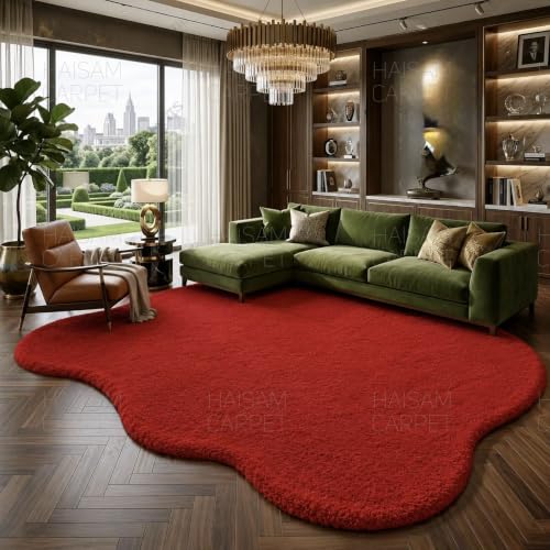 Image of Modern Shape Shaggy Rug | Super Soft Microfiber Area Carpet for Living Room, Bedroom Designer Cloud Shape Size 2x6 Feet.