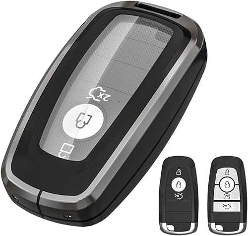 XMUINT - Funda para llavero de metal de aleación, compatible con Ford Edge Mustang F-150 Fusion Explorer Bronco Lincoln Corsair Aviator