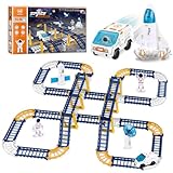Wdmiya Car Magic Track, 56 Pcs Space Toys Include Electric Race Cars Toy, Which Fits Wooden Train Cars Track Railway. Toddlers & Kids Toys for 3-7 Years Old, Gift for Birthday Christmas Xmas New Year