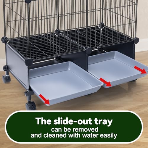 image for VISCOO Upgraded Encrypted 46-Inch Bird Cage, with Wooden Perches, Meta