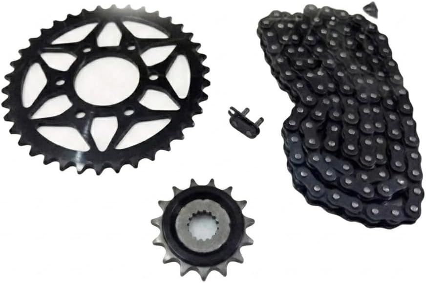 Chain and Sprocket Kit compatible with Royal Enfield Himalayan 450, 15T Front 47T Rear, Black Cast Iron, Performance Part