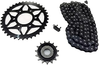 Chain and Sprocket Kit compatible with Royal Enfield Himalayan 450, 15T Front 47T Rear, Black Cast Iron, Performance Part