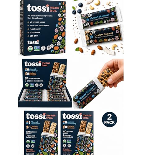 TOSI! Organic Snack Variety Pack, 1 oz Bars, 16-Pack (Pack of 2) – Gluten Free, Vegan, High Protein Nut Bars, Clean Ingredients, Non-GMO, OntheGoHealthy Snacks - image 6