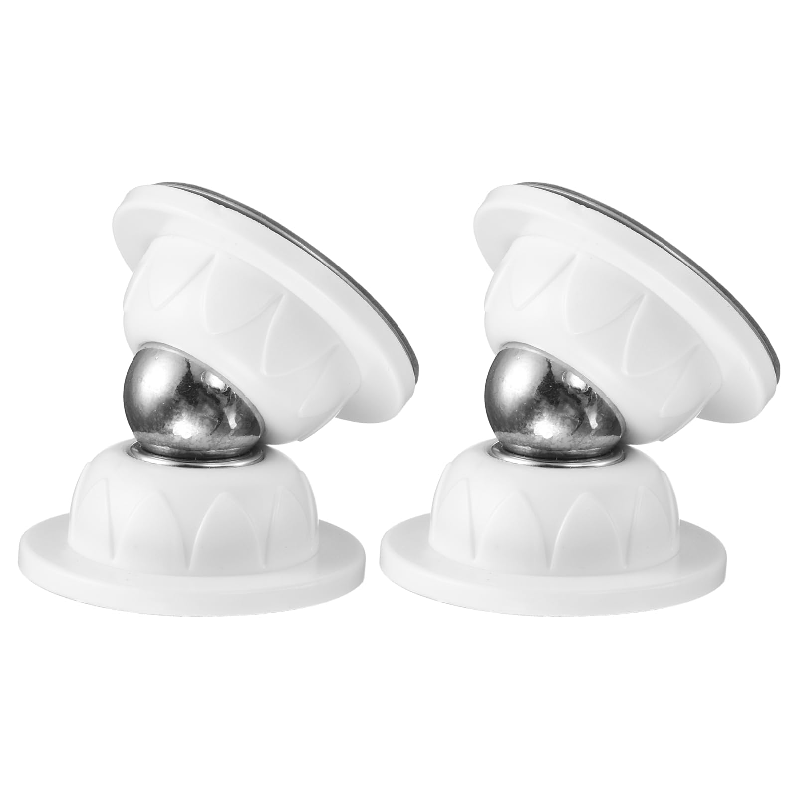 sourcing map 2Pcs 1.9" Magnetic Door Stopper, Soft Silicone Magnetic Doorstops for Wall and Floor Mount, No Drilling Door Holder with Adhesive for RV Baggage Doors, Home, Office, White