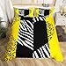 Manfei Yellow Cheetah Skin Duvet Cover Set King Size, Romantic Heart Print Comforter Cover with 2 Pillowcases, Black White Zebra Stripe Print Bedding Set 3pcs for Girls, Leopard Print Bedspread Cover
