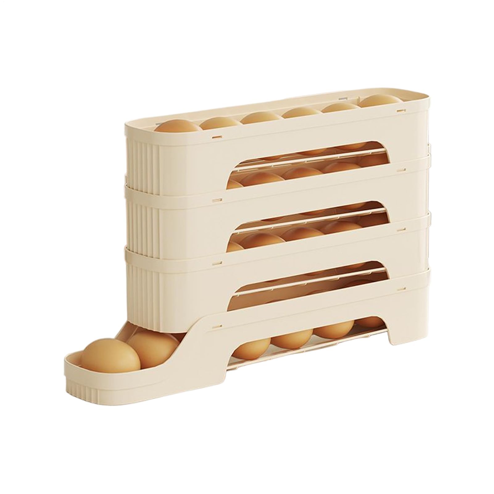Eierrollender Eierspender für den Kühlschrank, platzsparend, stapelbar,