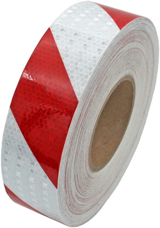 Reflective Tape, Reflective Tape Self Adhesive Safe Marking Tape Warnig Night Reflective Sticker 5 cm X 3 Meters(Red and White)