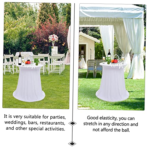 Nappe extensible blanche infroissable en polyester stretch pour banquet - 6