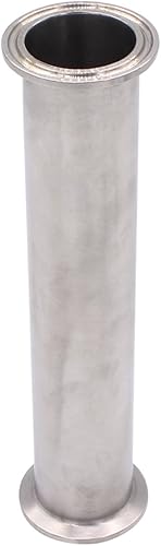 Miniatura 2 de Dernord - Tubo de bobina sanitaria con extremos de abrazadera, tubo redondo liso de acero inoxidable 304 con abrazadera triple de 3.81 cm, con